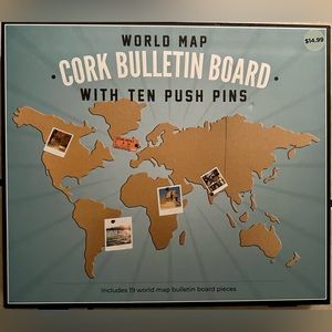 World Map Cork Board